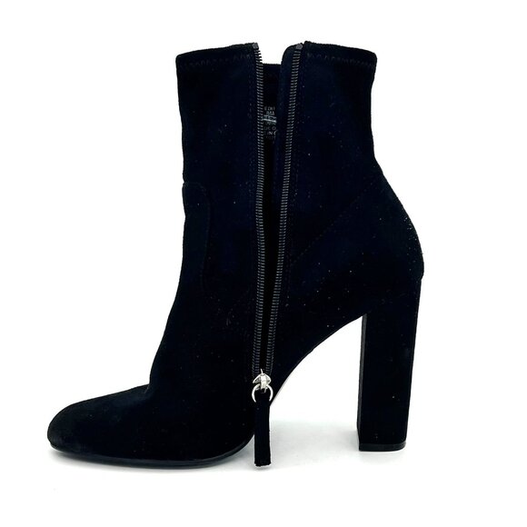 Steve Madden Edit Womens Black Suede Ankle Boots Red Rose Embroidery Side Zipper - Picture 12 of 16